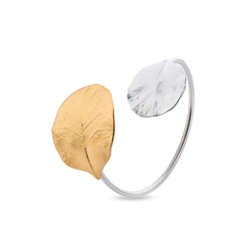 Moonlight Bracelet geometric, statement, elastic, 24K Gold and sterling silver  