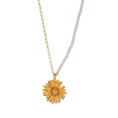 Daisy Field Daisy Pendant  layer, with detachable motif, 24K Gold vermeil on sterling silver  
