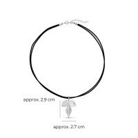 Memories Rose Pendant mini leather, with detachable motif, Sterling silver  