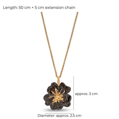 Bella Rose Pendant statement, with detachable motif,  24K Gold vermeil on sterling silver Black Enamel  Bella Rose Pendant statement, with detachable motif,  24K Gold vermeil on sterling silver Black Enamel