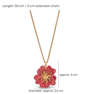 Bella Rose Pendant statement, with detachable motif,  24K Gold vermeil on sterling silver Red Enamel  Bella Rose Pendant statement, with detachable motif,  24K Gold vermeil on sterling silver Red Enamel