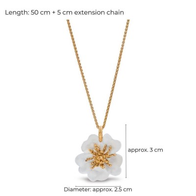 Bella Rose Pendant statement, with detachable motif,  24K Gold vermeil on sterling silver White Enamel  Bella Rose Pendant statement, with detachable motif,  24K Gold vermeil on sterling silver White Enamel