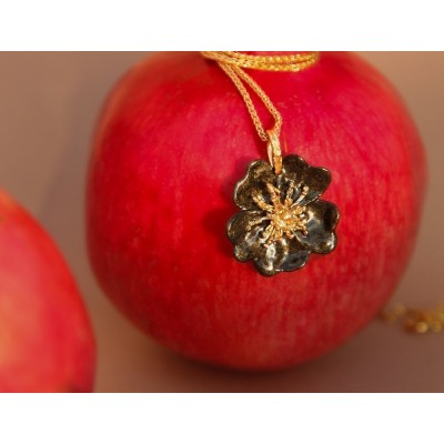 Bella Rose Pendant statement, with detachable motif, 24K Gold vermeil on sterling silver  