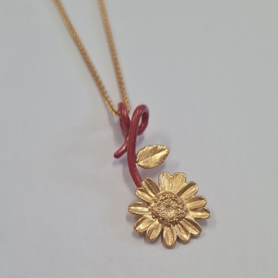 Margia Daisy Pendant   24K Gold vermeil on sterling silver  