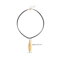 Athena Olive Pendant  leather, with detachable motif, 24K Gold vermeil on sterling silver  
