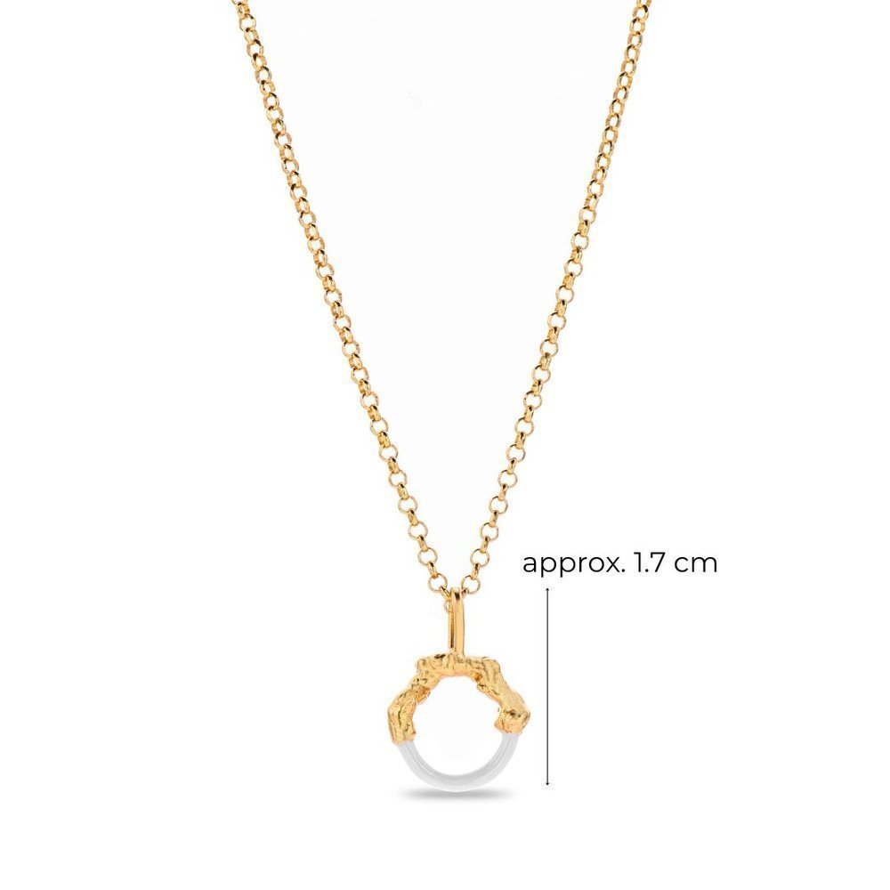 Helios Pendant mini layer, with detachable motif, 24K Gold vermeil on sterling silver White Coral 