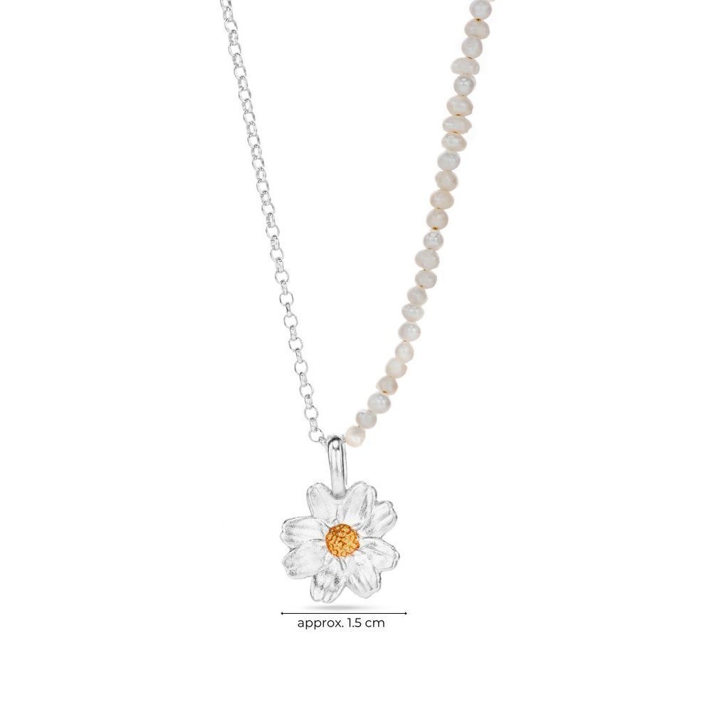Daisy Pendant   24K Gold and sterling silver  
