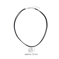 Fortuna Trefoil Pendant mini leather, with detachable motif, Sterling silver  