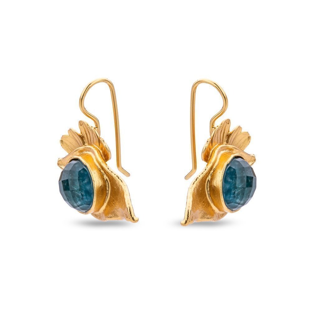 Alexia Jasmine Earrings statement, drops & dangles, with steady hook, 24K Gold vermeil on sterling silver  