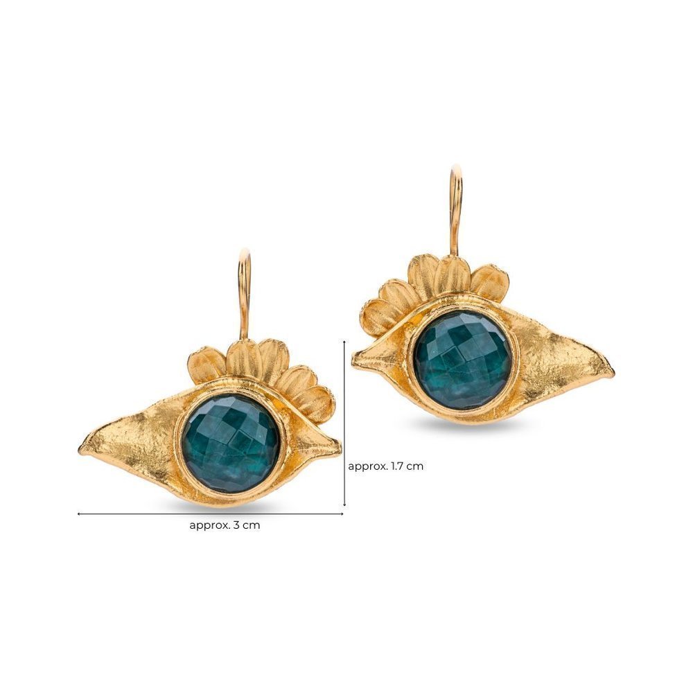 Alexia Jasmine Earrings statement, drops & dangles, with steady hook, 24K Gold vermeil on sterling silver  