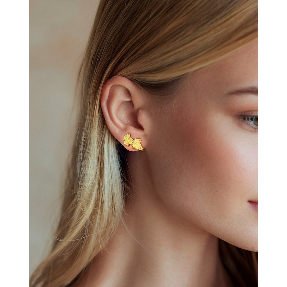 Eva Ivy Earrings  climbers, 24K Gold vermeil on sterling silver  