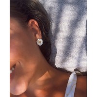 Daisy Field Daisy Earrings  statement studs, studs, 24K Gold and sterling silver  