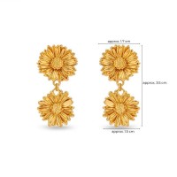 Daisy Earrings statement, drops & dangles, studs, 24K Gold vermeil on sterling silver  