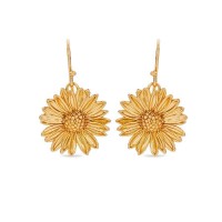 Daisy Field Daisy Earrings  drops & dangles, with hooks, 24K Gold vermeil on sterling silver  