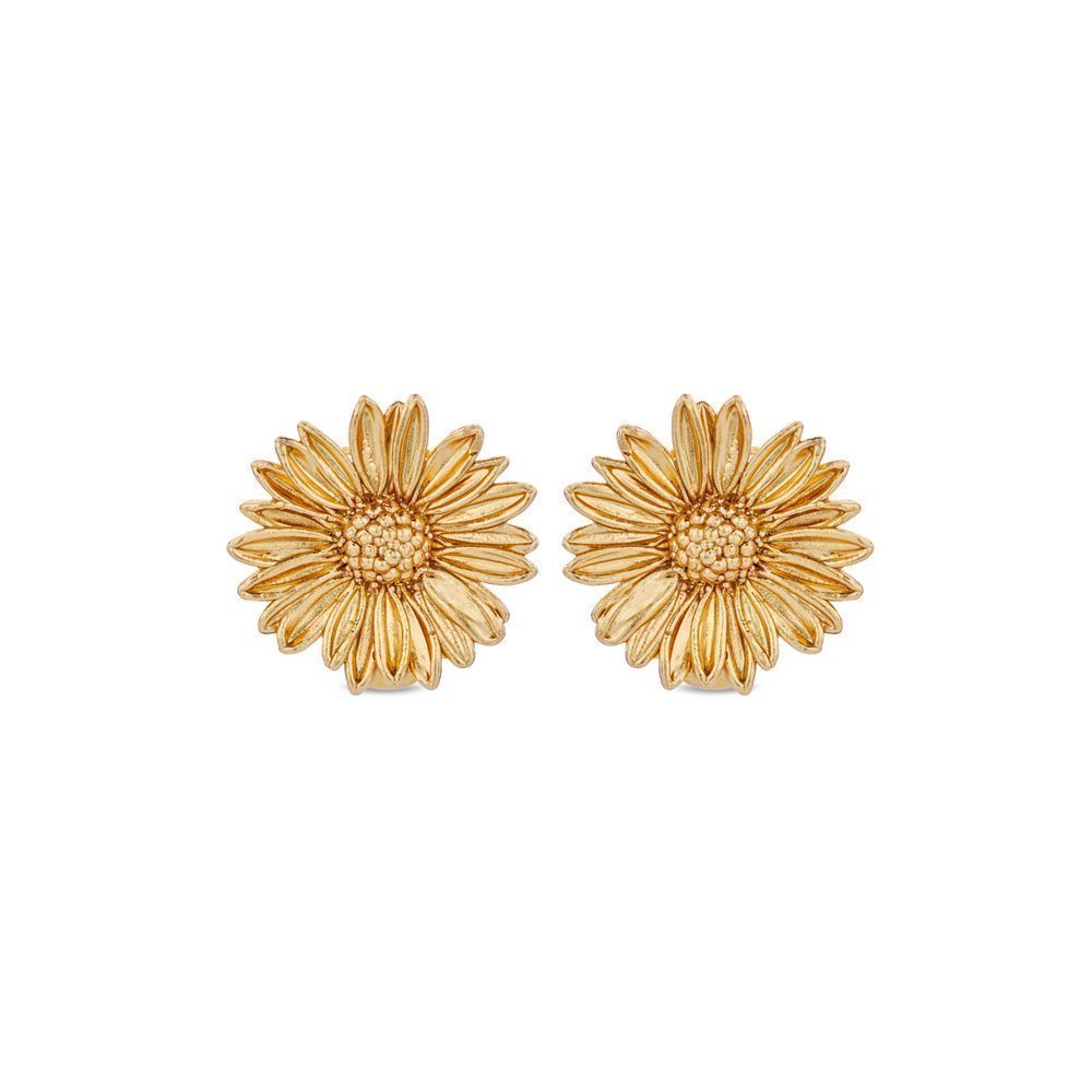Daisy Field Daisy Earrings  clip-ons, 24K Gold vermeil on sterling silver  