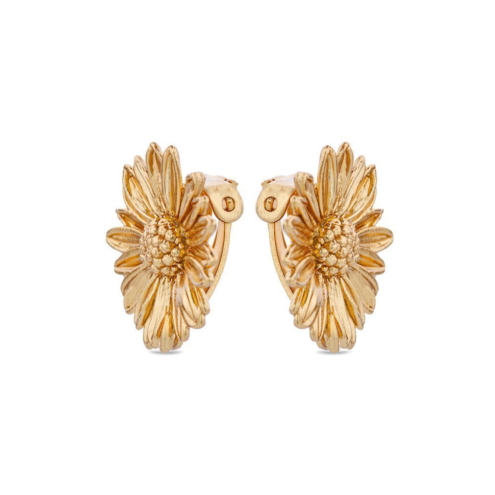 Daisy Field Daisy Earrings  clip-ons, 24K Gold vermeil on sterling silver  