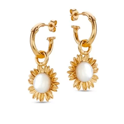 Thallo Iris Daisy Earrings drops & dangles, detachable charms