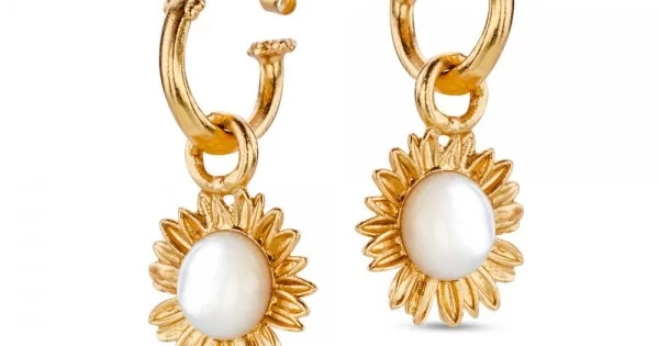 Thallo Iris Daisy Earrings drops & dangles, detachable charms