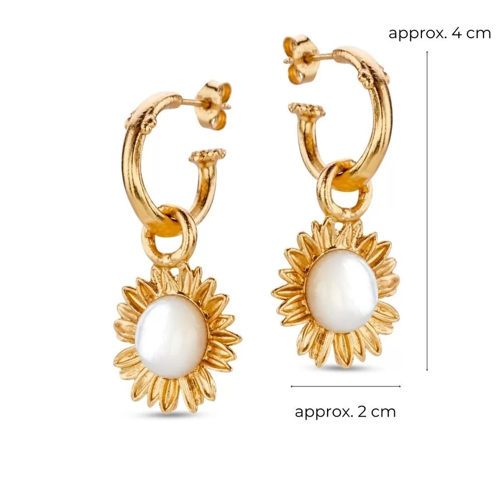 Thallo Iris Daisy Earrings drops & dangles, detachable charms
