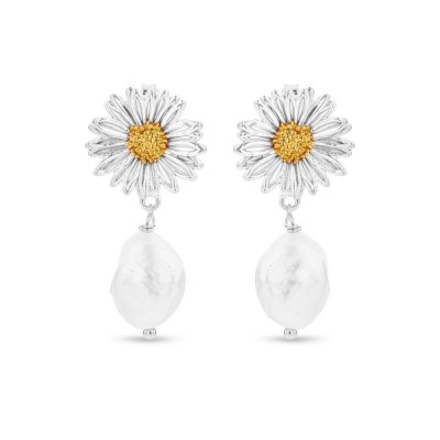 Daisy Field Daisy Earrings  drops & dangles, studs, 24K Gold and sterling silver  