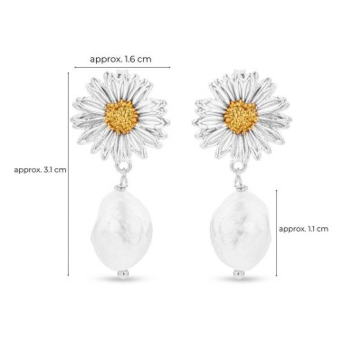 Daisy Field Daisy Earrings  drops & dangles, studs, 24K Gold and sterling silver  