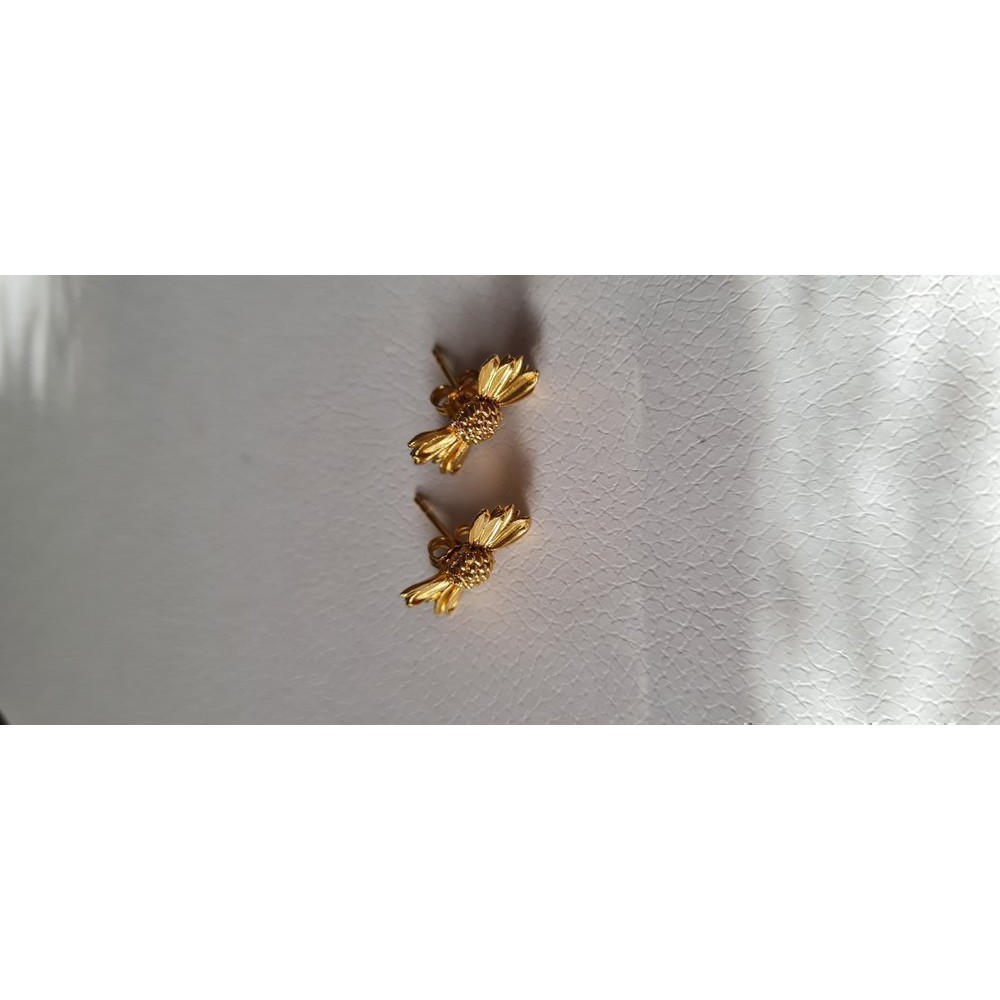 Aelia Daisy Earrings  studs, 24K Gold vermeil on sterling silver  