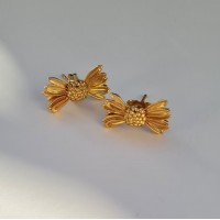 Aelia Daisy Earrings  studs, 24K Gold vermeil on sterling silver  