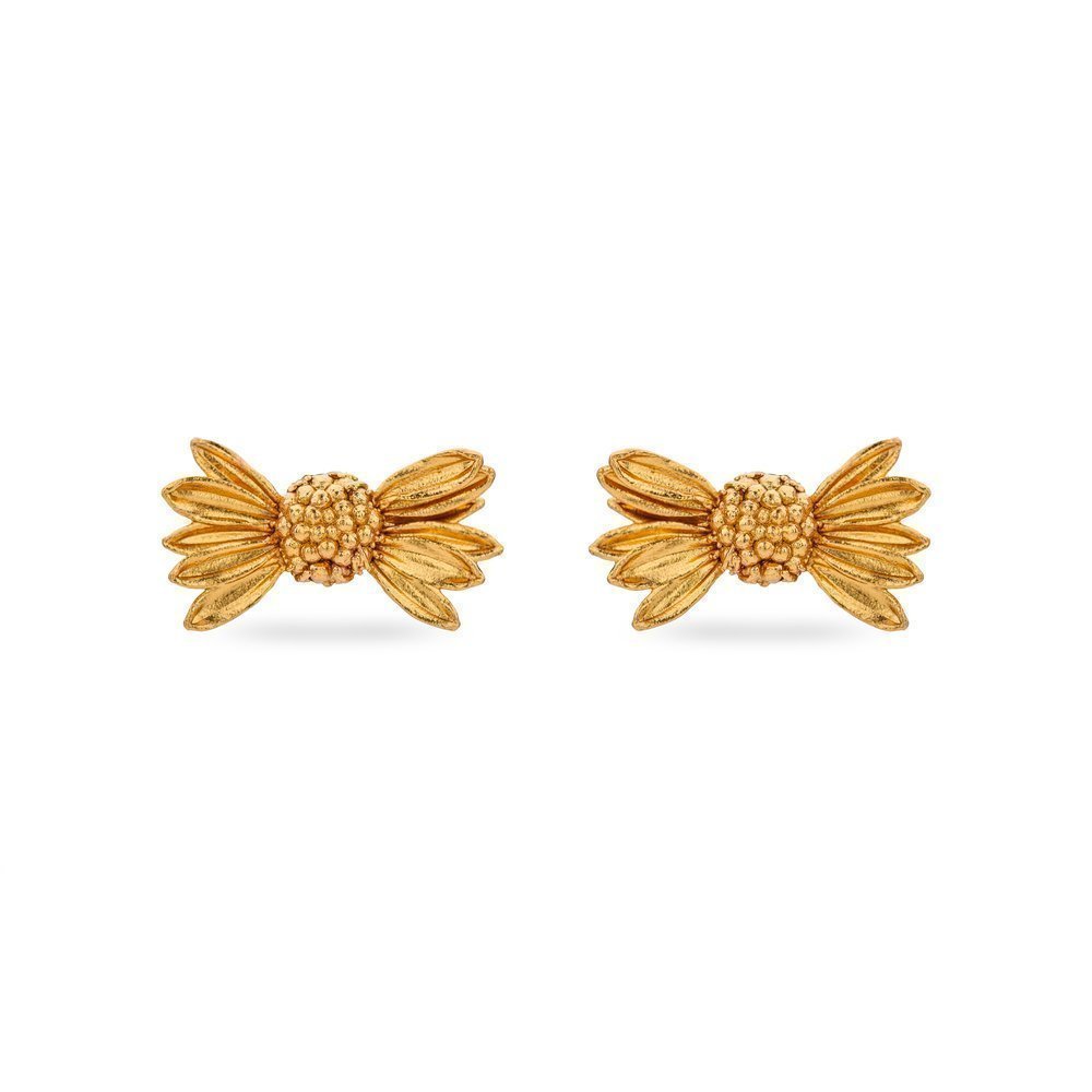 Aelia Daisy Earrings  studs, 24K Gold vermeil on sterling silver  