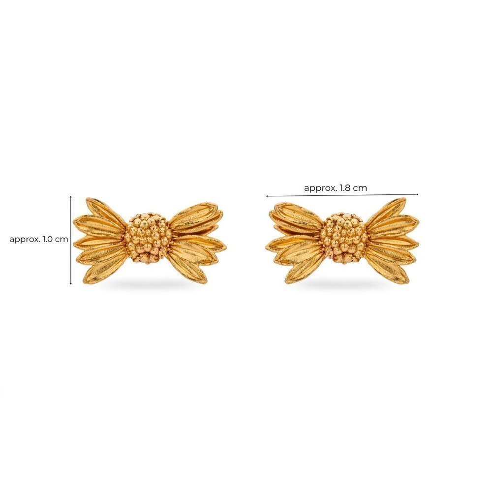 Aelia Daisy Earrings  studs, 24K Gold vermeil on sterling silver  