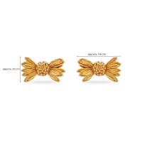Aelia Daisy Earrings  studs, 24K Gold vermeil on sterling silver  
