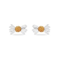 Aelia Daisy Earrings  studs, 24K Gold and sterling silver  