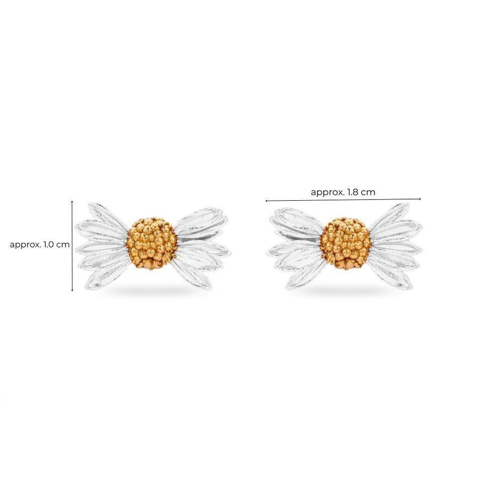 Aelia Daisy Earrings  studs, 24K Gold and sterling silver  