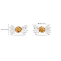 Aelia Daisy Earrings  studs, 24K Gold and sterling silver  