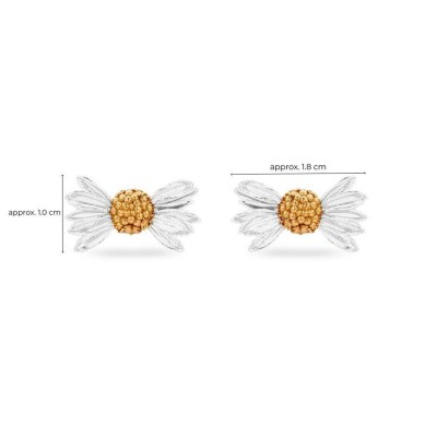 Aelia Daisy Earrings  studs, 24K Gold and sterling silver  