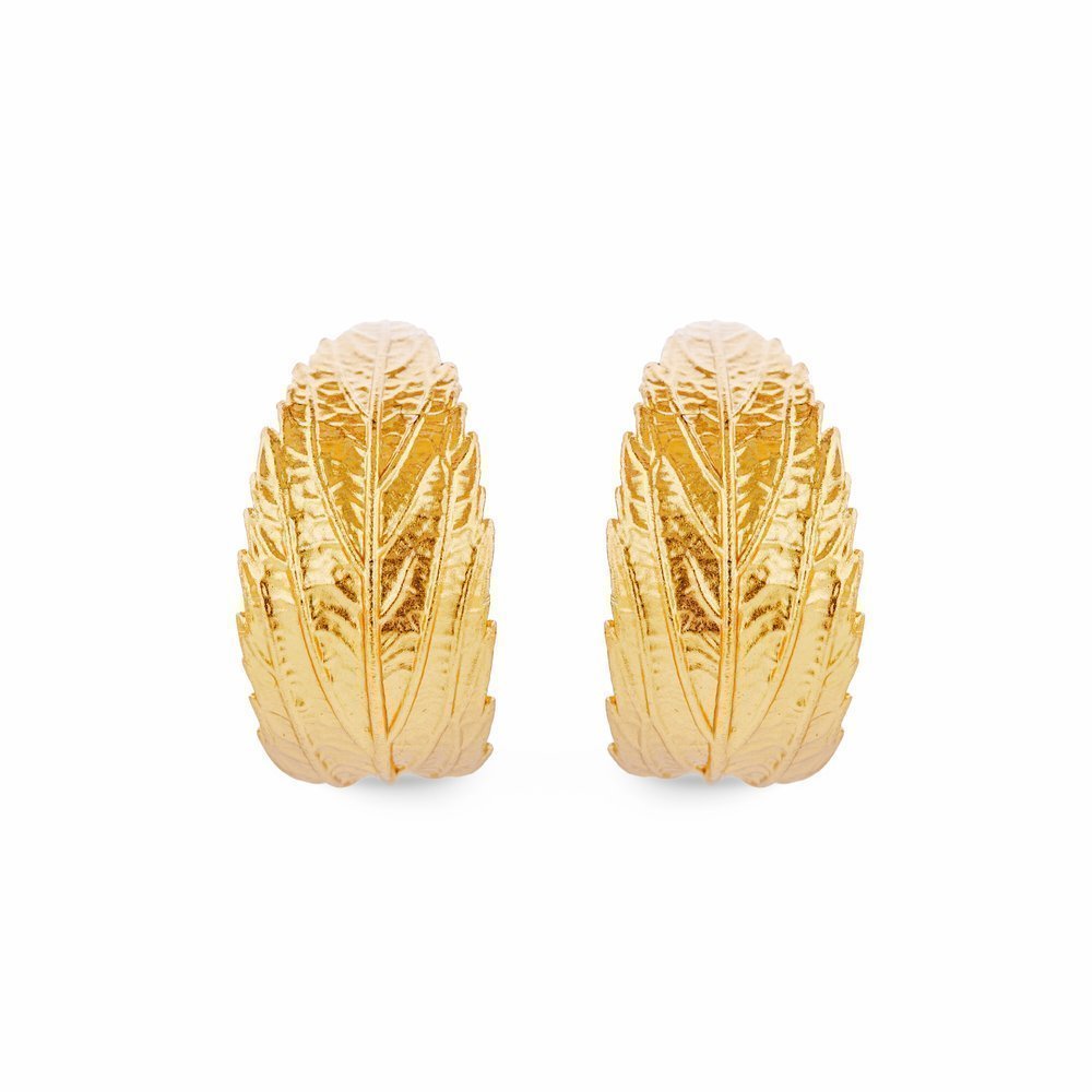 Zoe Earrings statement, clip-ons, 24K Gold vermeil on sterling silver  