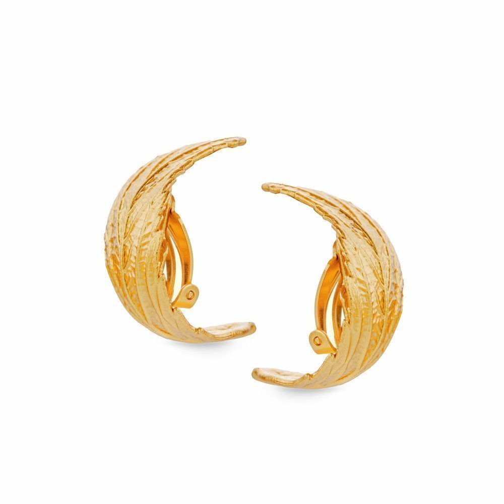 Zoe Earrings statement, clip-ons, 24K Gold vermeil on sterling silver  
