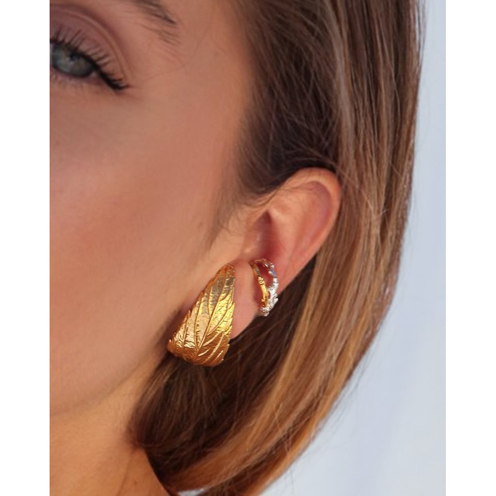 Zoe Earrings statement, clip-ons, 24K Gold vermeil on sterling silver  