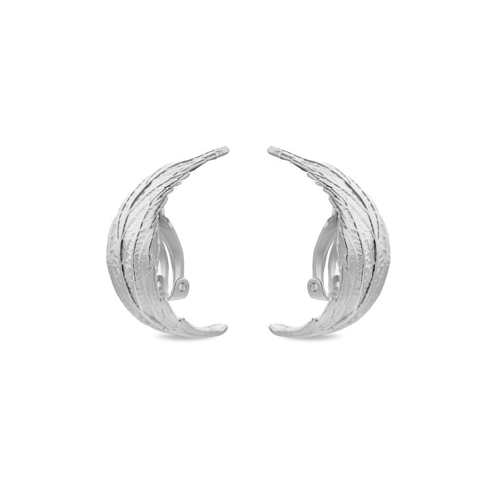 Zoe Earrings statement, clip-ons, Sterling silver  