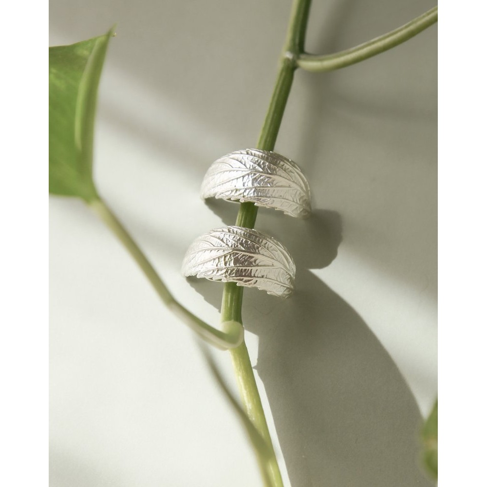 Zoe Earrings statement, clip-ons, Sterling silver  