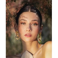 Ianthe Rose Earrings statement, drops & dangles, 24K Gold vermeil on sterling silver  