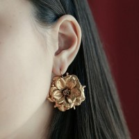 Anassa Rose Earrings statement, drops & dangles, 24K Gold plated  