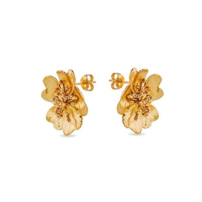 Anassa Rose Earrings statement, clip-ons, 24K Gold vermeil on sterling silver  