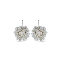 Crysanthe Chrysanthemum Earrings statement, drops & dangles,  Sterling silver  