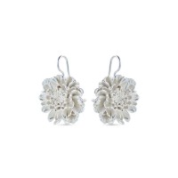 Crysanthe Chrysanthemum Earrings statement, drops & dangles,  Sterling silver  