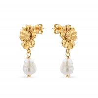 Ismini Daisy Earrings  drops & dangles, studs, 24K Gold vermeil on sterling silver  