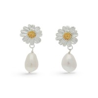 Ismini Daisy Earrings  drops & dangles, studs, 24K Gold and sterling silver  