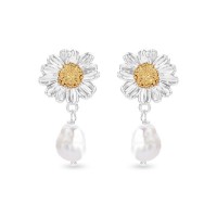 Ismini Daisy Earrings  drops & dangles, studs, 24K Gold and sterling silver  