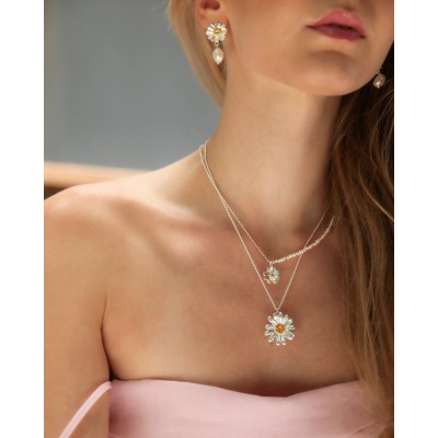 Ismini Daisy Earrings  drops & dangles, studs, 24K Gold and sterling silver  