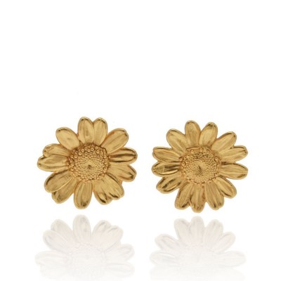 Ismini Daisy Earrings  studs, 24K Gold vermeil on sterling silver  