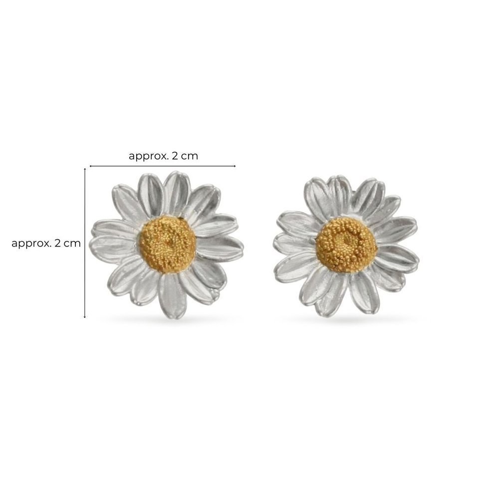 Ismini Daisy Earrings  studs, 24K Gold and sterling silver  